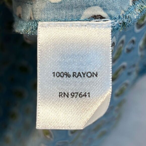 J JILL Top Women's XL Blue Green Short Sleeve Circles Geometric Print Scoop Neck - Picture 5 of 11